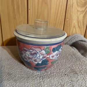 Floral Ceramic Bowl with Lid